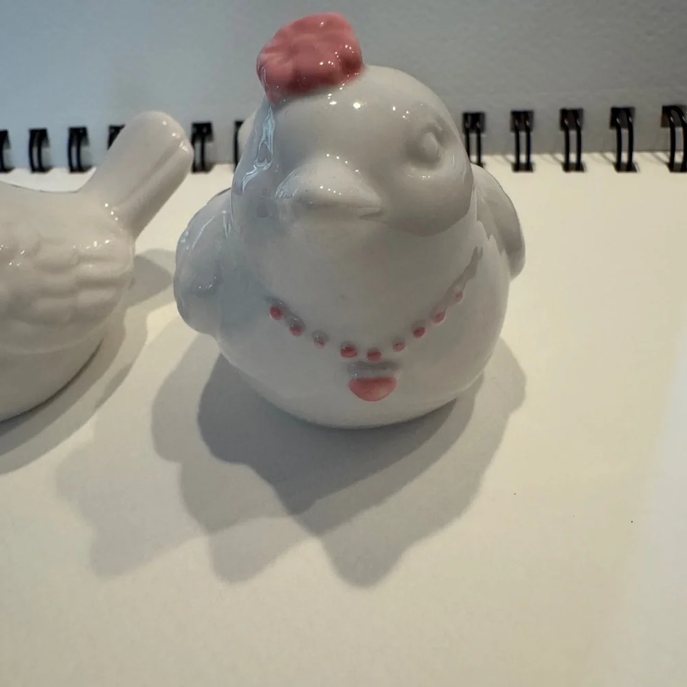 NEW Wedding Bride Groom Salt Pepper Shakers LOVE BIRDS NEW Ceramic Porcelain